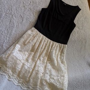 Black and Cream Lace Dress